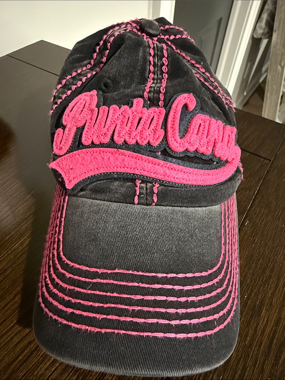 Pink-Accented Black Baseball Cap